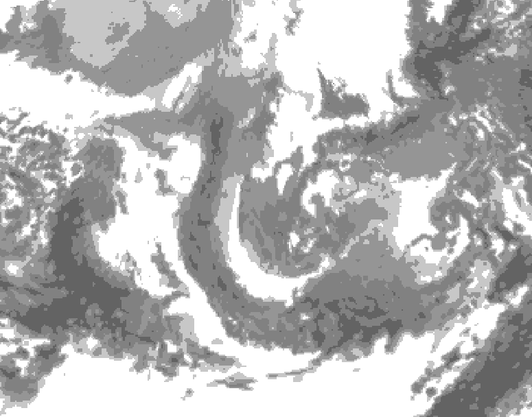 GDPS total cloud 210 hour forecast chart for Canada based on 2025/12/01 1200Z data