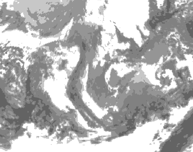 GDPS total cloud 216 hour forecast chart for Canada based on 2025/12/01 1200Z data