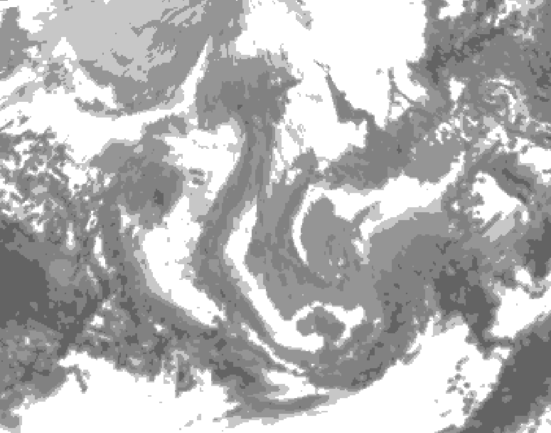 GDPS total cloud 222 hour forecast chart for Canada based on 2025/12/01 1200Z data
