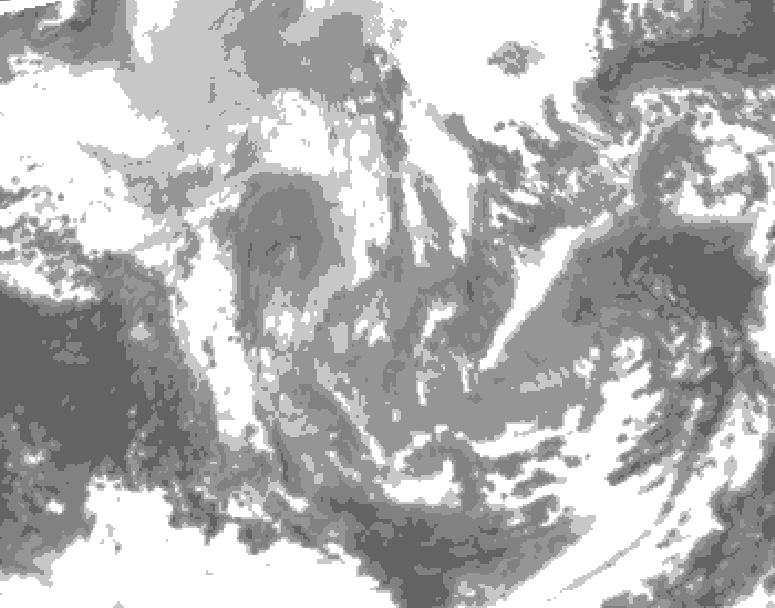 GDPS total cloud 240 hour forecast chart for Canada based on 2025/12/01 1200Z data