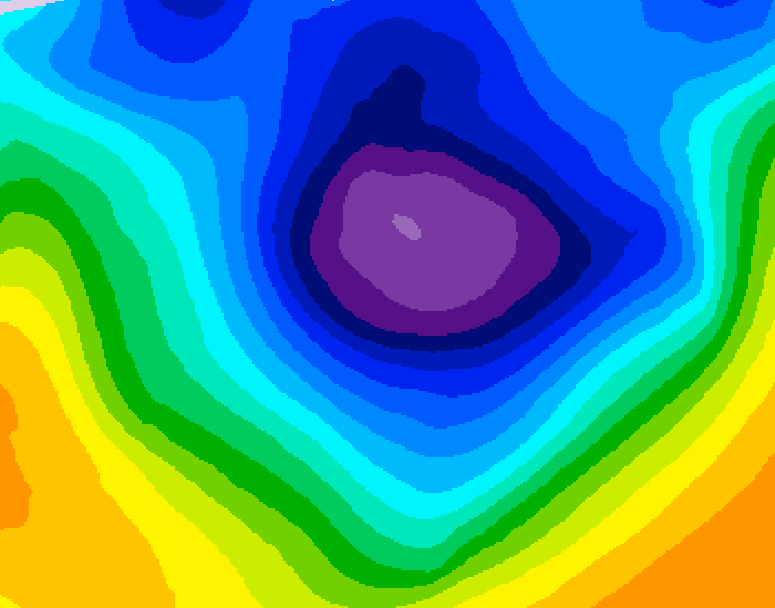 GDPS 500 millibar geopotential height 006 hour forecast chart for Canada based on 2025/12/02 0000Z data