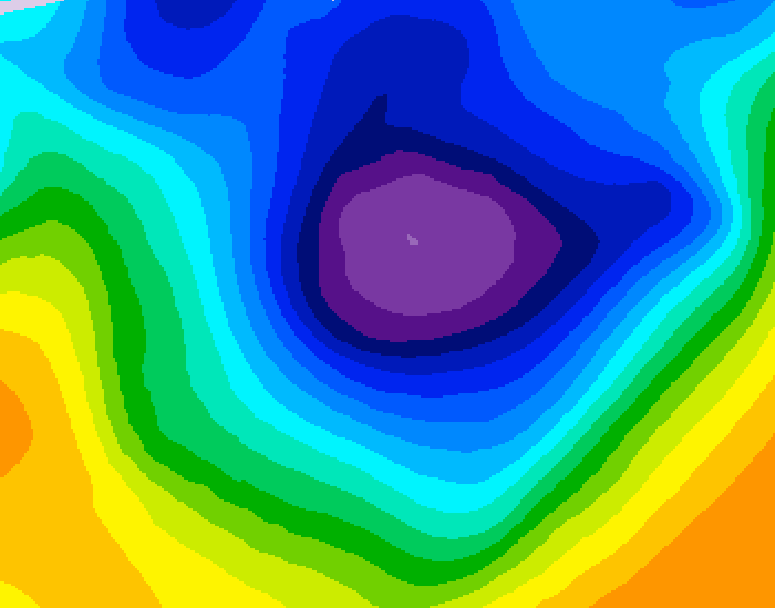 GDPS 500 millibar geopotential height 012 hour forecast chart for Canada based on 2025/12/02 0000Z data