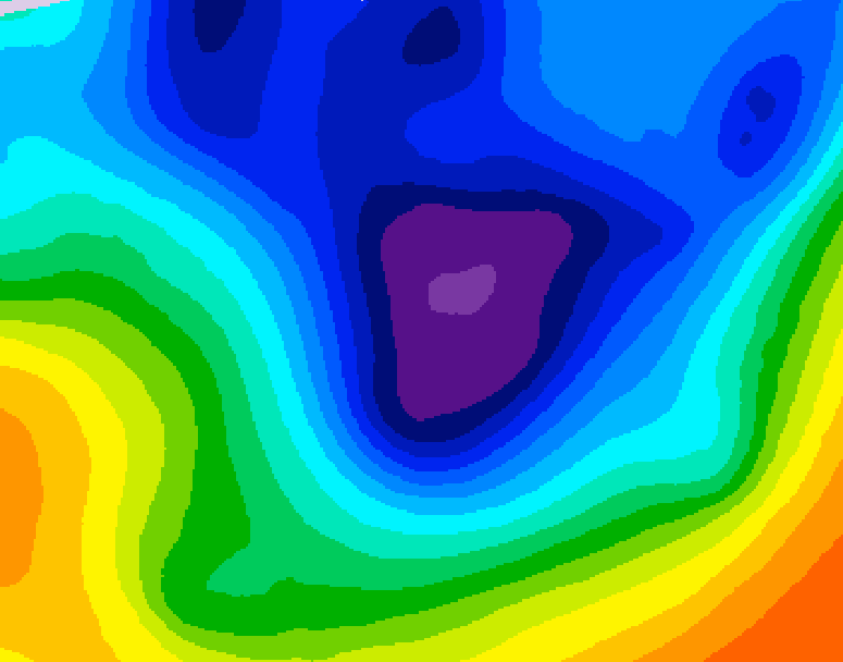 GDPS 500 millibar geopotential height 036 hour forecast chart for Canada based on 2025/12/02 0000Z data