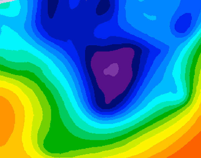 GDPS 500 millibar geopotential height 042 hour forecast chart for Canada based on 2025/12/02 0000Z data