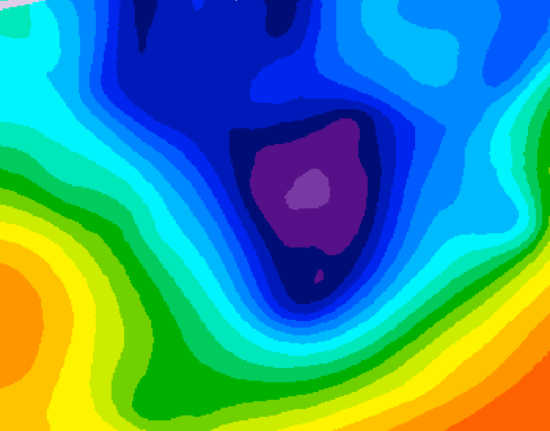 GDPS 500 millibar geopotential height 048 hour forecast chart for Canada based on 2025/12/02 0000Z data