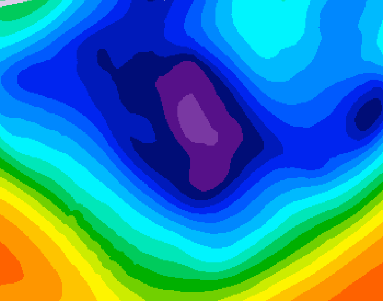 GDPS 500 millibar geopotential height 102 hour forecast chart for Canada based on 2025/12/02 0000Z data
