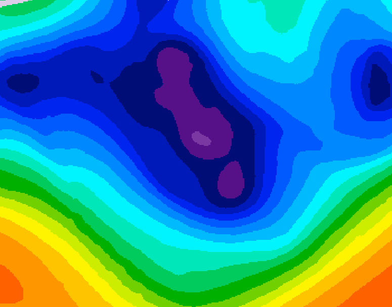 GDPS 500 millibar geopotential height 114 hour forecast chart for Canada based on 2025/12/02 0000Z data