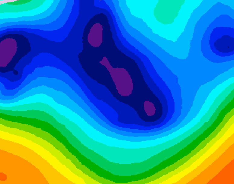 GDPS 500 millibar geopotential height 126 hour forecast chart for Canada based on 2025/12/02 0000Z data