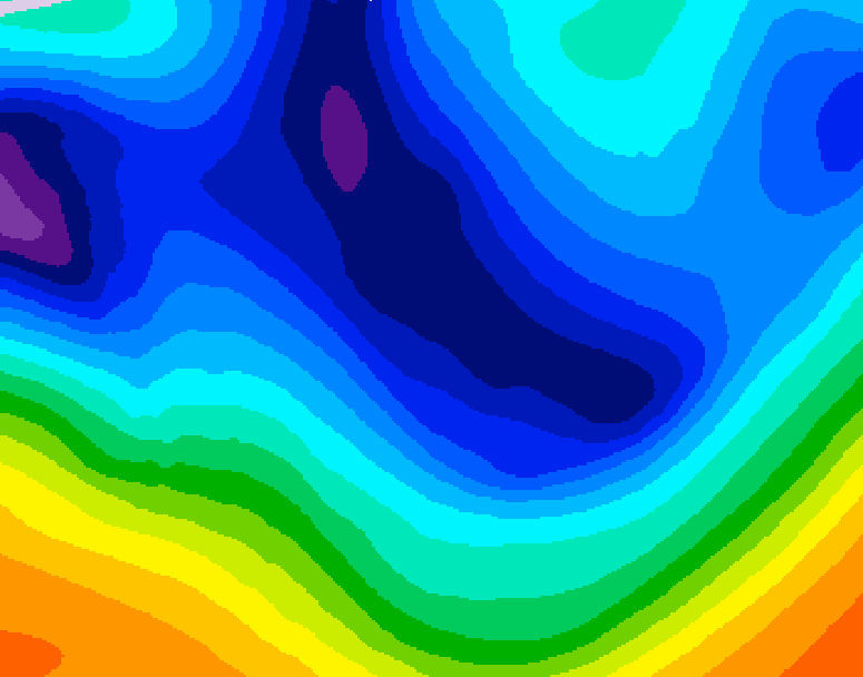 GDPS 500 millibar geopotential height 138 hour forecast chart for Canada based on 2025/12/02 0000Z data