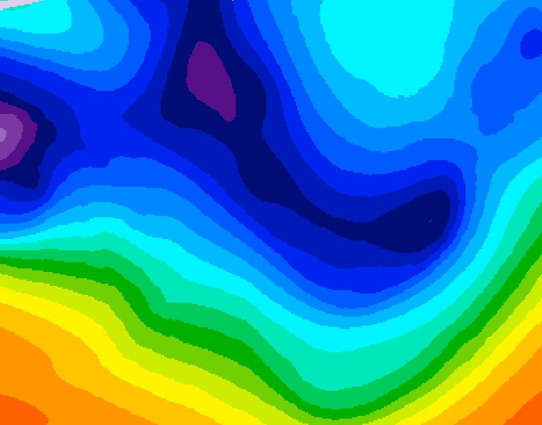 GDPS 500 millibar geopotential height 150 hour forecast chart for Canada based on 2025/12/02 0000Z data