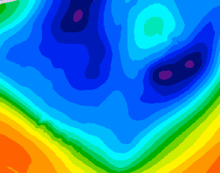 GDPS 500 millibar geopotential height 222 hour forecast chart for Canada based on 2025/12/02 0000Z data