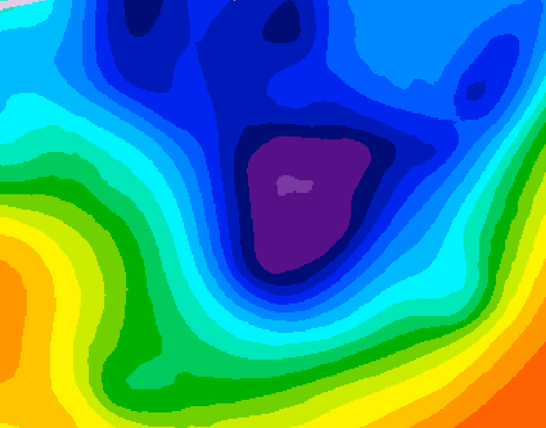 GDPS 500 millibar geopotential height 024 hour forecast chart for Canada based on 2025/12/02 1200Z data
