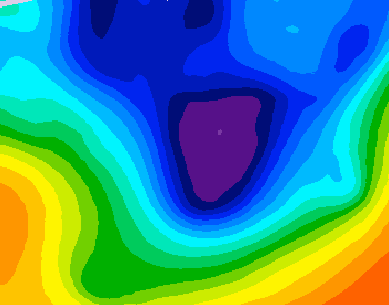 GDPS 500 millibar geopotential height 030 hour forecast chart for Canada based on 2025/12/02 1200Z data