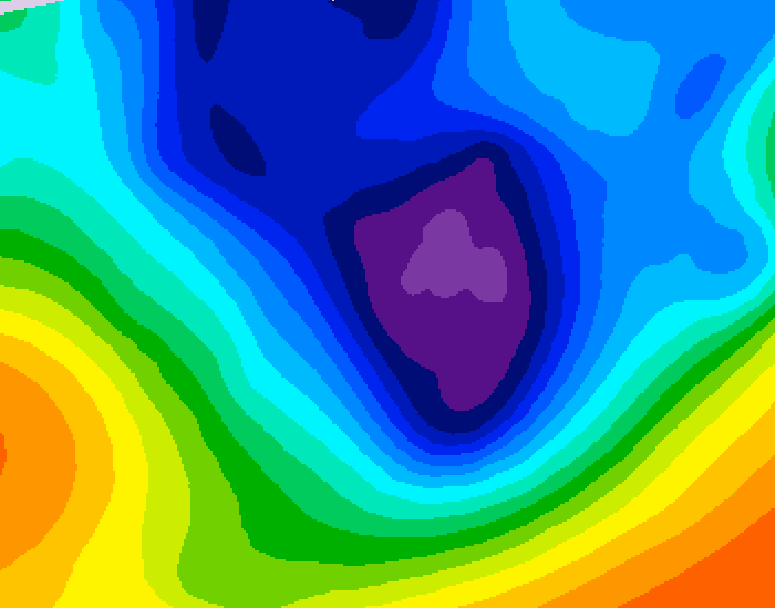 GDPS 500 millibar geopotential height 042 hour forecast chart for Canada based on 2025/12/02 1200Z data