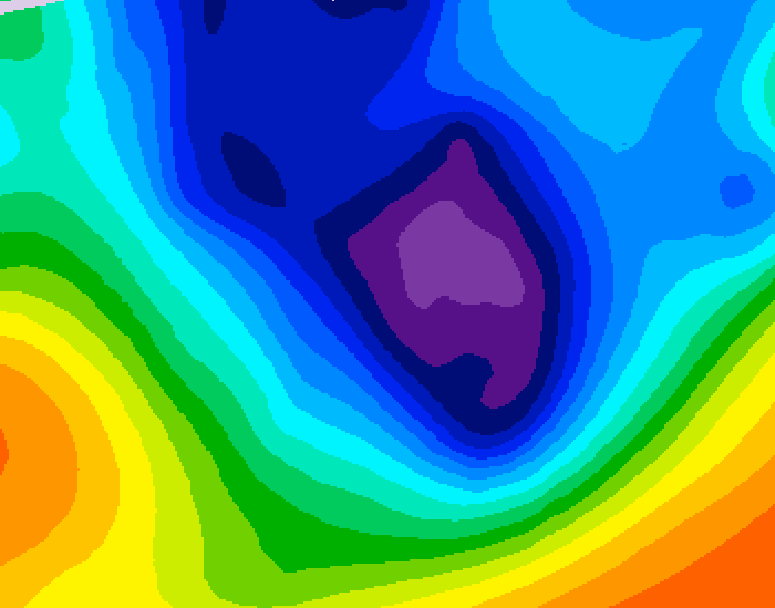 GDPS 500 millibar geopotential height 048 hour forecast chart for Canada based on 2025/12/02 1200Z data