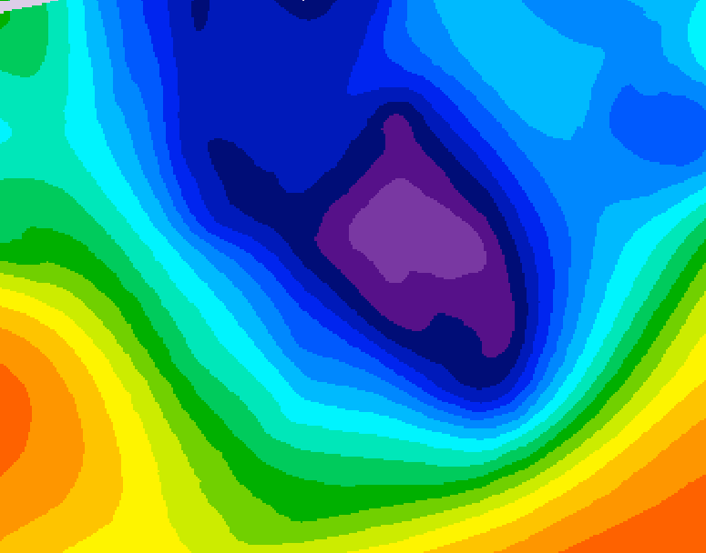 GDPS 500 millibar geopotential height 054 hour forecast chart for Canada based on 2025/12/02 1200Z data