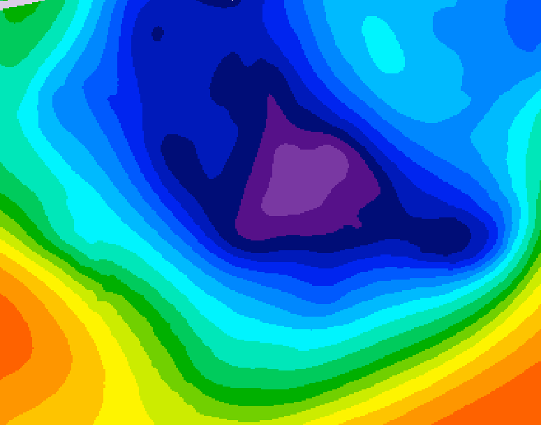 GDPS 500 millibar geopotential height 072 hour forecast chart for Canada based on 2025/12/02 1200Z data