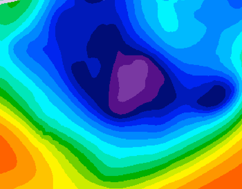 GDPS 500 millibar geopotential height 078 hour forecast chart for Canada based on 2025/12/02 1200Z data