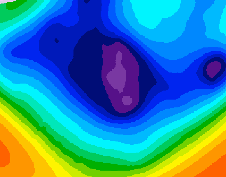 GDPS 500 millibar geopotential height 090 hour forecast chart for Canada based on 2025/12/02 1200Z data