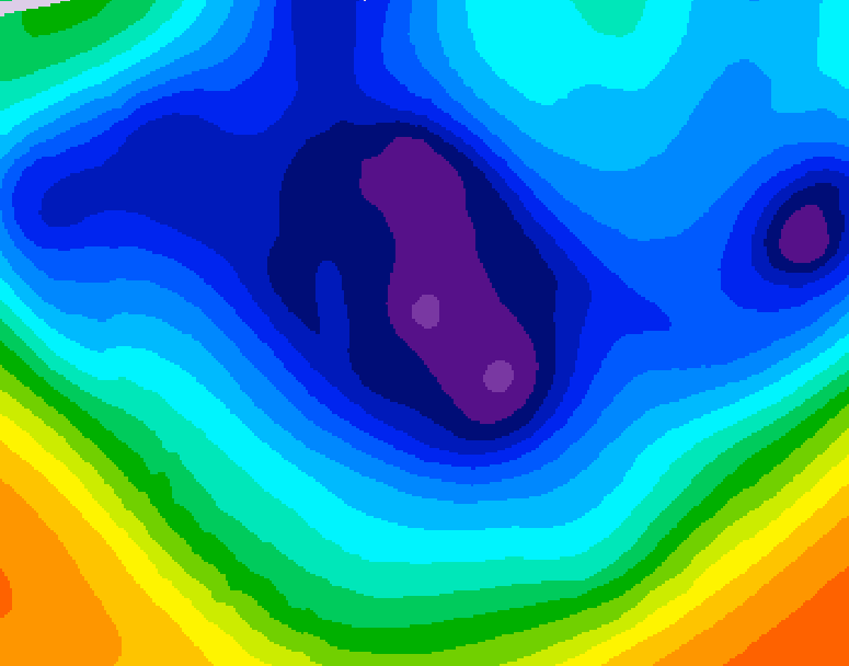 GDPS 500 millibar geopotential height 096 hour forecast chart for Canada based on 2025/12/02 1200Z data