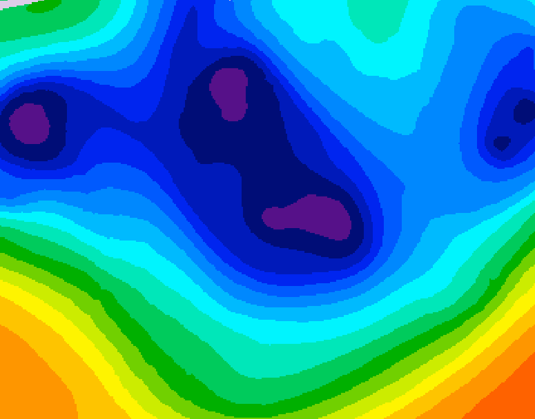 GDPS 500 millibar geopotential height 108 hour forecast chart for Canada based on 2025/12/02 1200Z data