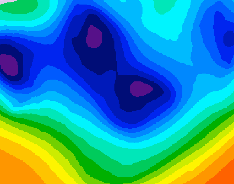 GDPS 500 millibar geopotential height 120 hour forecast chart for Canada based on 2025/12/02 1200Z data