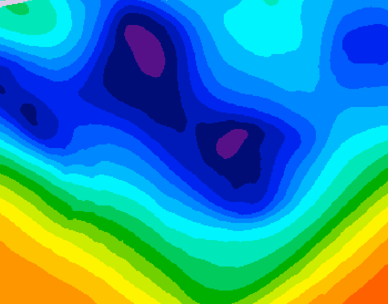 GDPS 500 millibar geopotential height 132 hour forecast chart for Canada based on 2025/12/02 1200Z data