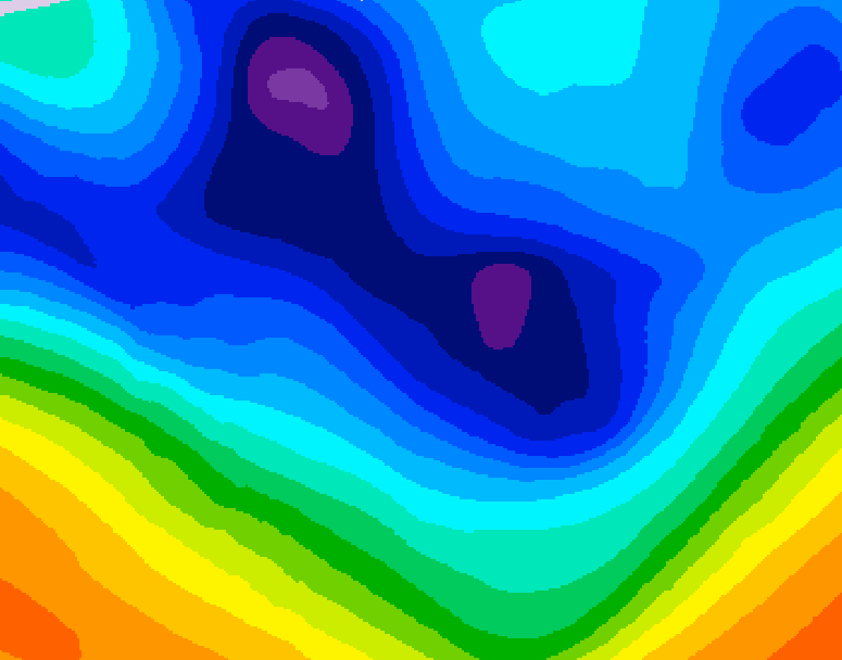 GDPS 500 millibar geopotential height 138 hour forecast chart for Canada based on 2025/12/02 1200Z data