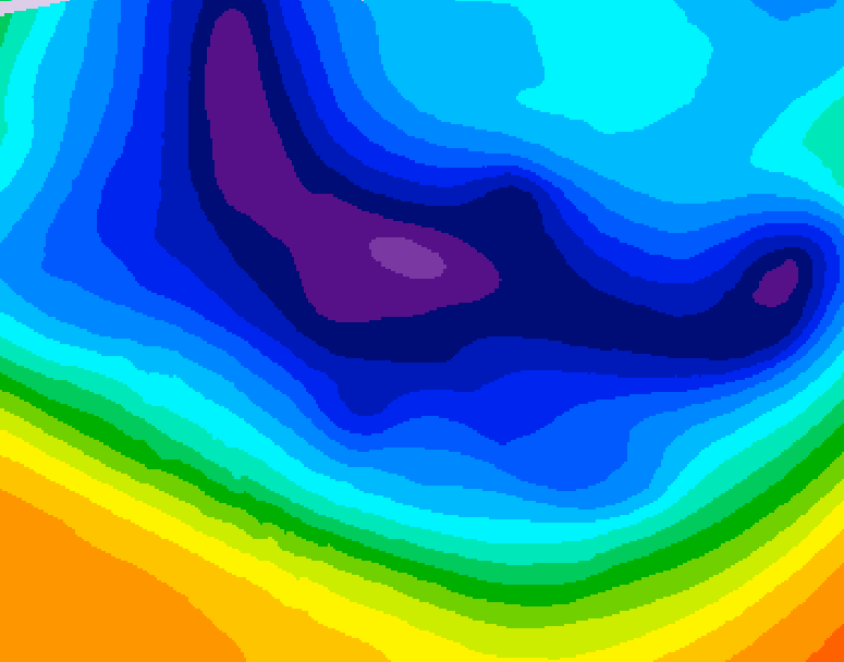 GDPS 500 millibar geopotential height 180 hour forecast chart for Canada based on 2025/12/02 1200Z data