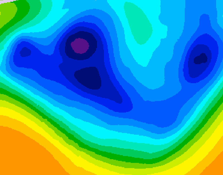GDPS 500 millibar geopotential height 222 hour forecast chart for Canada based on 2025/12/02 1200Z data