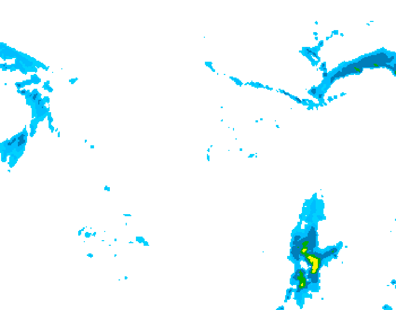 GDPS precipitation 018 hour forecast chart for Canada based on 2025/12/02 0000Z data