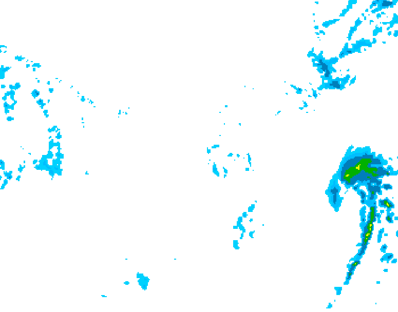 GDPS precipitation 036 hour forecast chart for Canada based on 2025/12/02 0000Z data