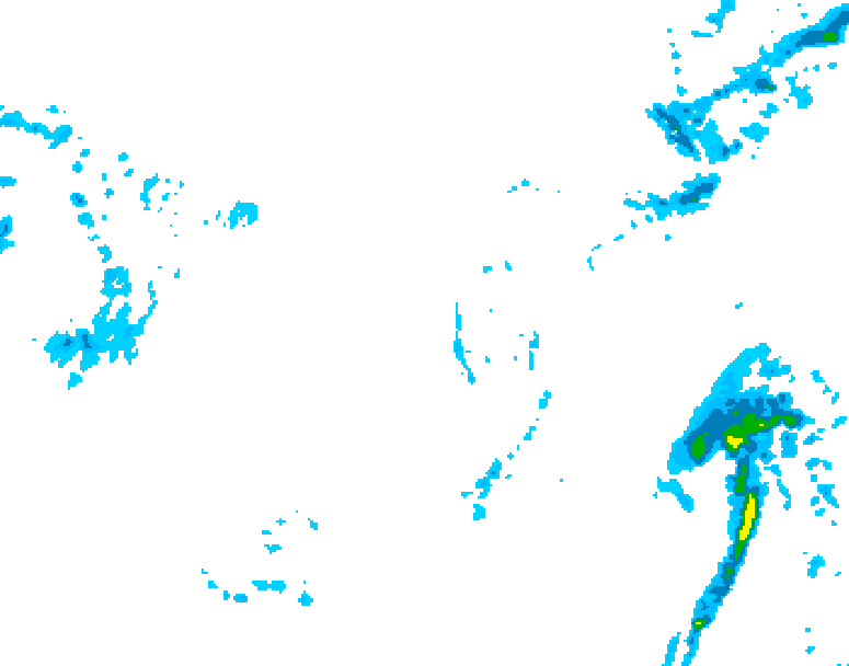 GDPS precipitation 018 hour forecast chart for Canada based on 2025/12/02 1200Z data