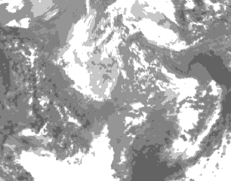 GDPS total cloud 006 hour forecast chart for Canada based on 2025/12/02 0000Z data