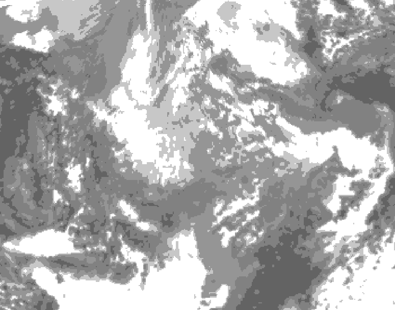 GDPS total cloud 012 hour forecast chart for Canada based on 2025/12/02 0000Z data