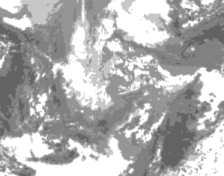 GDPS total cloud 018 hour forecast chart for Canada based on 2025/12/02 0000Z data