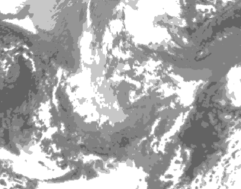 GDPS total cloud 024 hour forecast chart for Canada based on 2025/12/02 0000Z data