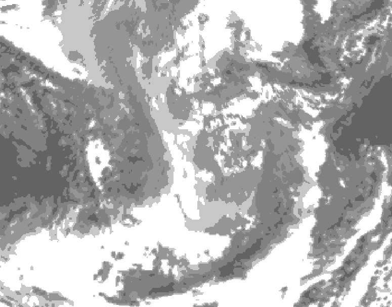 GDPS total cloud 048 hour forecast chart for Canada based on 2025/12/02 0000Z data