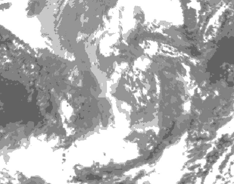 GDPS total cloud 054 hour forecast chart for Canada based on 2025/12/02 0000Z data