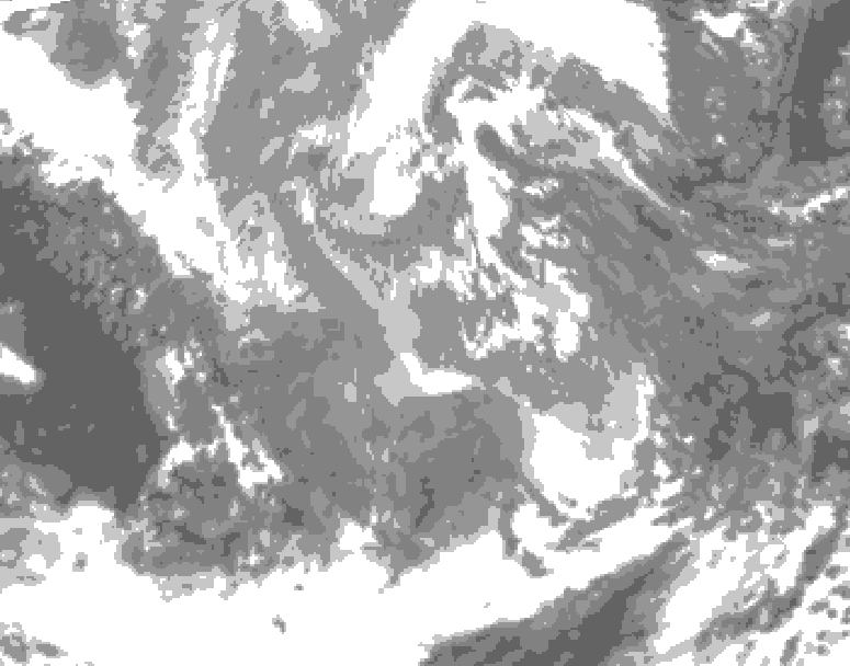 GDPS total cloud 072 hour forecast chart for Canada based on 2025/12/02 0000Z data