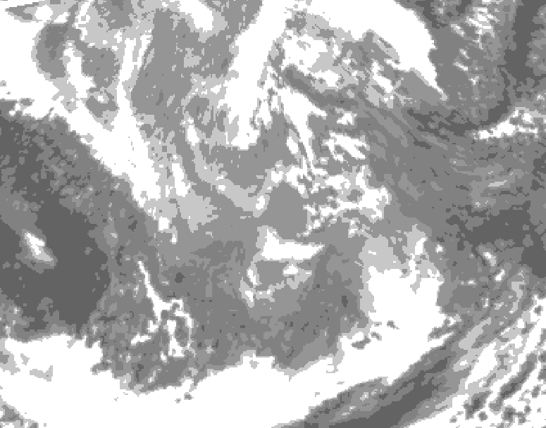 GDPS total cloud 078 hour forecast chart for Canada based on 2025/12/02 0000Z data