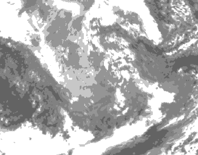 GDPS total cloud 090 hour forecast chart for Canada based on 2025/12/02 0000Z data