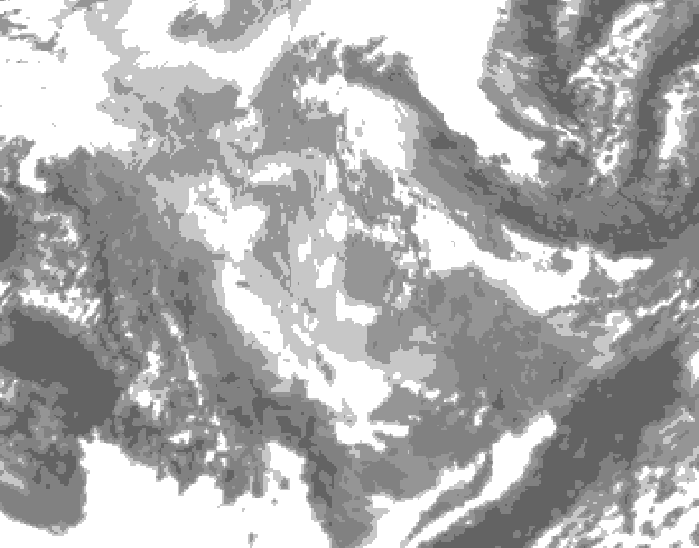 GDPS total cloud 114 hour forecast chart for Canada based on 2025/12/02 0000Z data