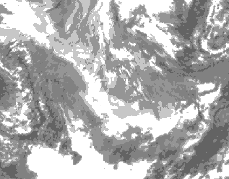GDPS total cloud 138 hour forecast chart for Canada based on 2025/12/02 0000Z data