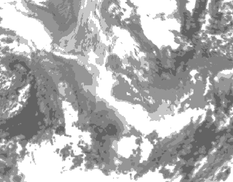 GDPS total cloud 156 hour forecast chart for Canada based on 2025/12/02 0000Z data