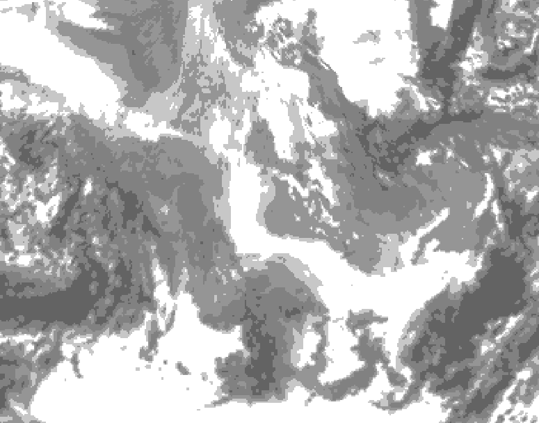 GDPS total cloud 162 hour forecast chart for Canada based on 2025/12/02 0000Z data