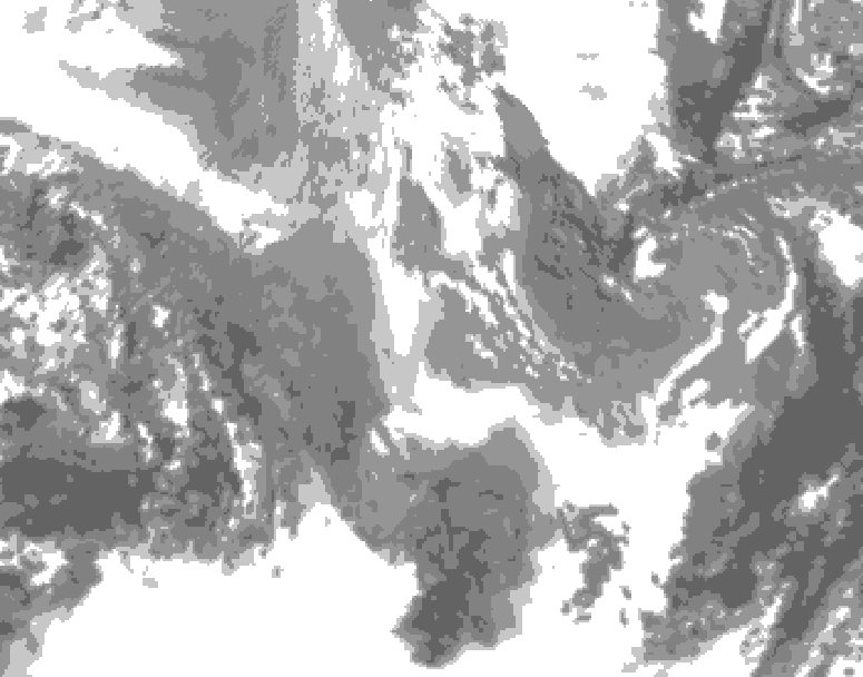 GDPS total cloud 168 hour forecast chart for Canada based on 2025/12/02 0000Z data