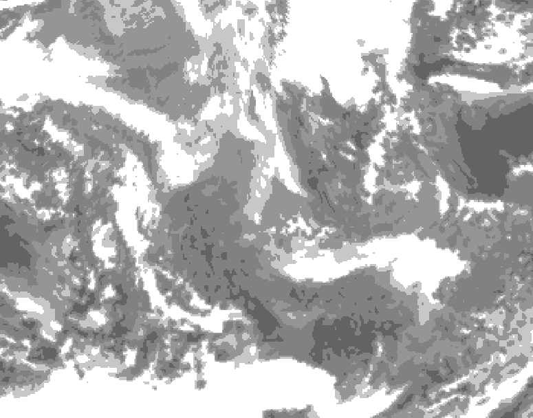 GDPS total cloud 186 hour forecast chart for Canada based on 2025/12/02 0000Z data