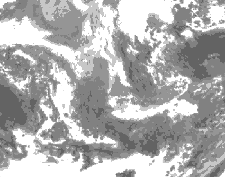 GDPS total cloud 192 hour forecast chart for Canada based on 2025/12/02 0000Z data