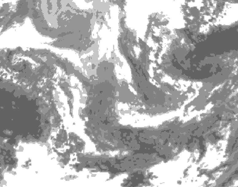 GDPS total cloud 198 hour forecast chart for Canada based on 2025/12/02 0000Z data